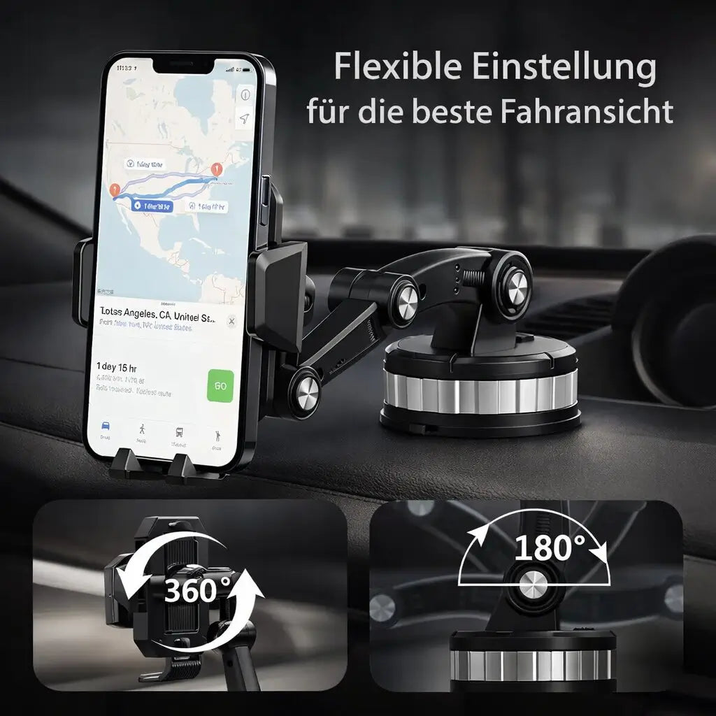 Telefoonhouder voor Auto | Telefoonhouder met Zuignap & 360° Draaibaar | LuxGrip