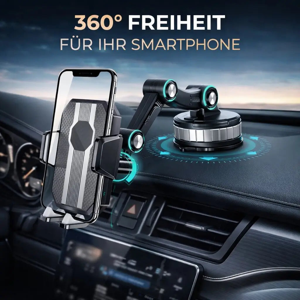 Telefoonhouder voor Auto | Telefoonhouder met Zuignap & 360° Draaibaar | LuxGrip