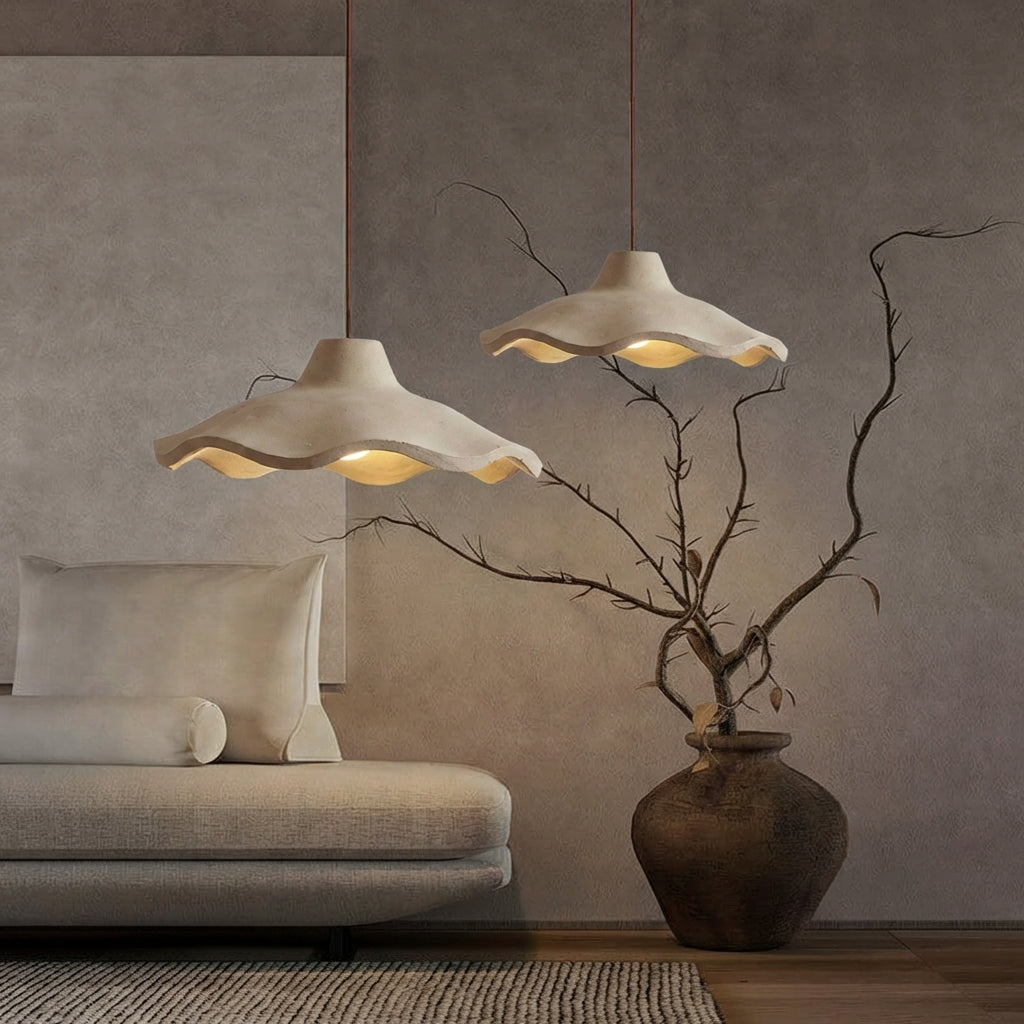 Japanse Vintage Cementen Bloem Hanglamp | 1-Licht
