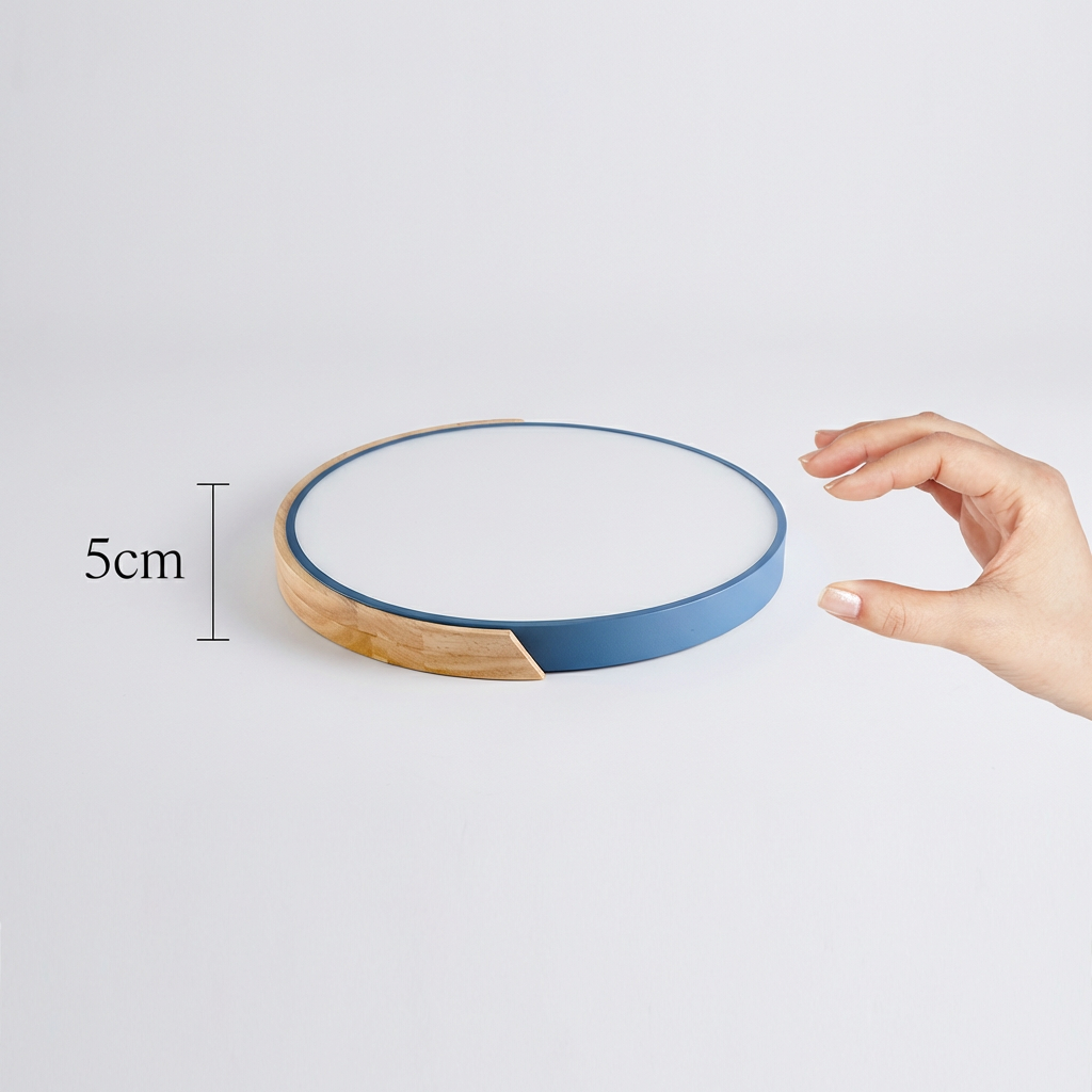 Scandinavische Houten LED Plafondlamp – Modern Inbouwontwerp voor een Gezellige Sfeer