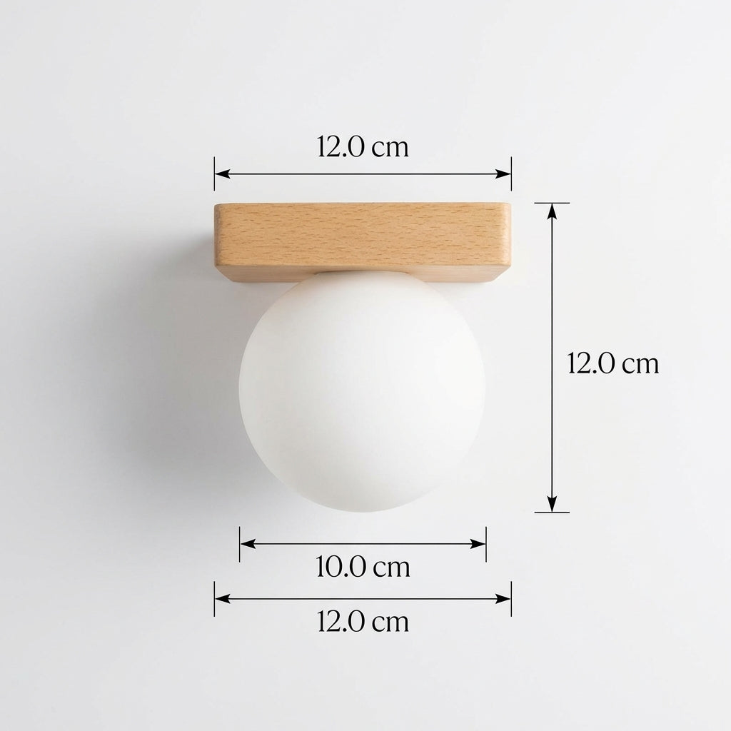 Noordse Glazen Globe Wandlamp LED 1-Licht