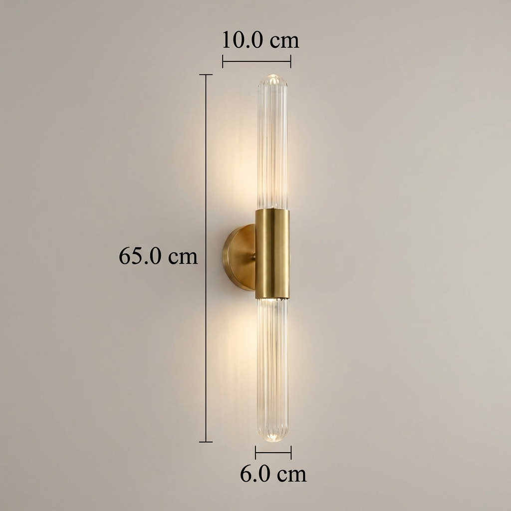 Noordse Watergolven Glas Messing Wandlamp LED 1-Licht