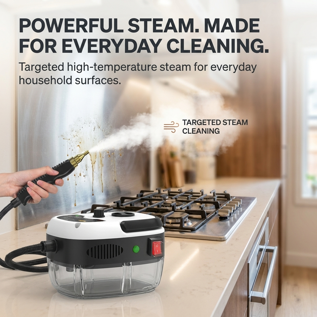 Hogedruk-stoomreiniger – 2500W vermogen & 6 stoomniveaus
