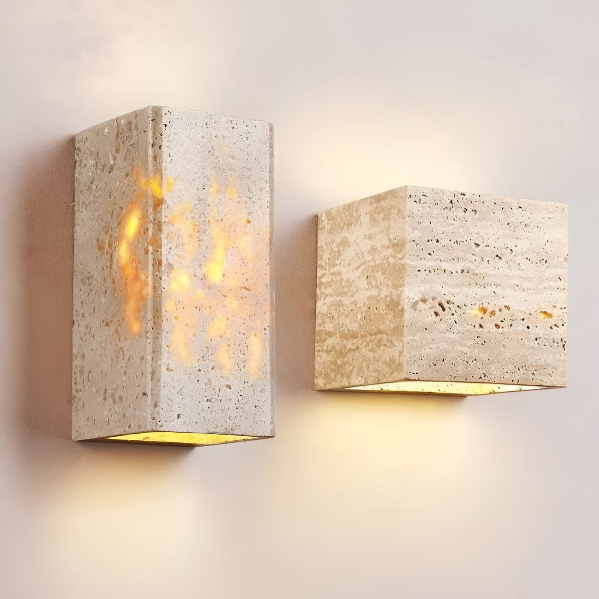 Travertijn Steen Minimalistische Buiten LED Wandlamp