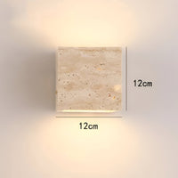Travertijn Steen Minimalistische Buiten LED Wandlamp