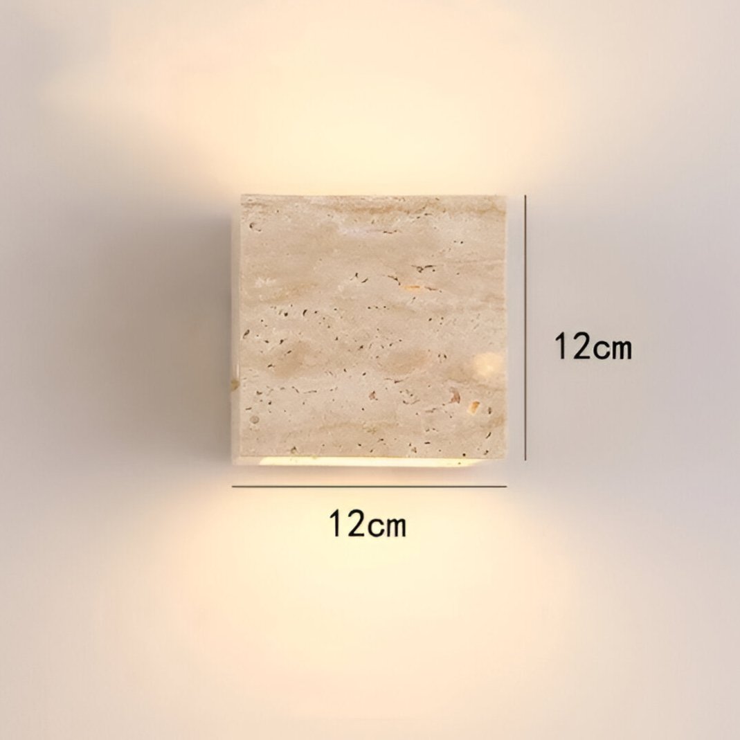 Travertijn Steen Minimalistische Buiten LED Wandlamp