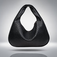 Gevlochten Leren Hobo Bag met Rits | Schoudertas voor Dames | Flechture