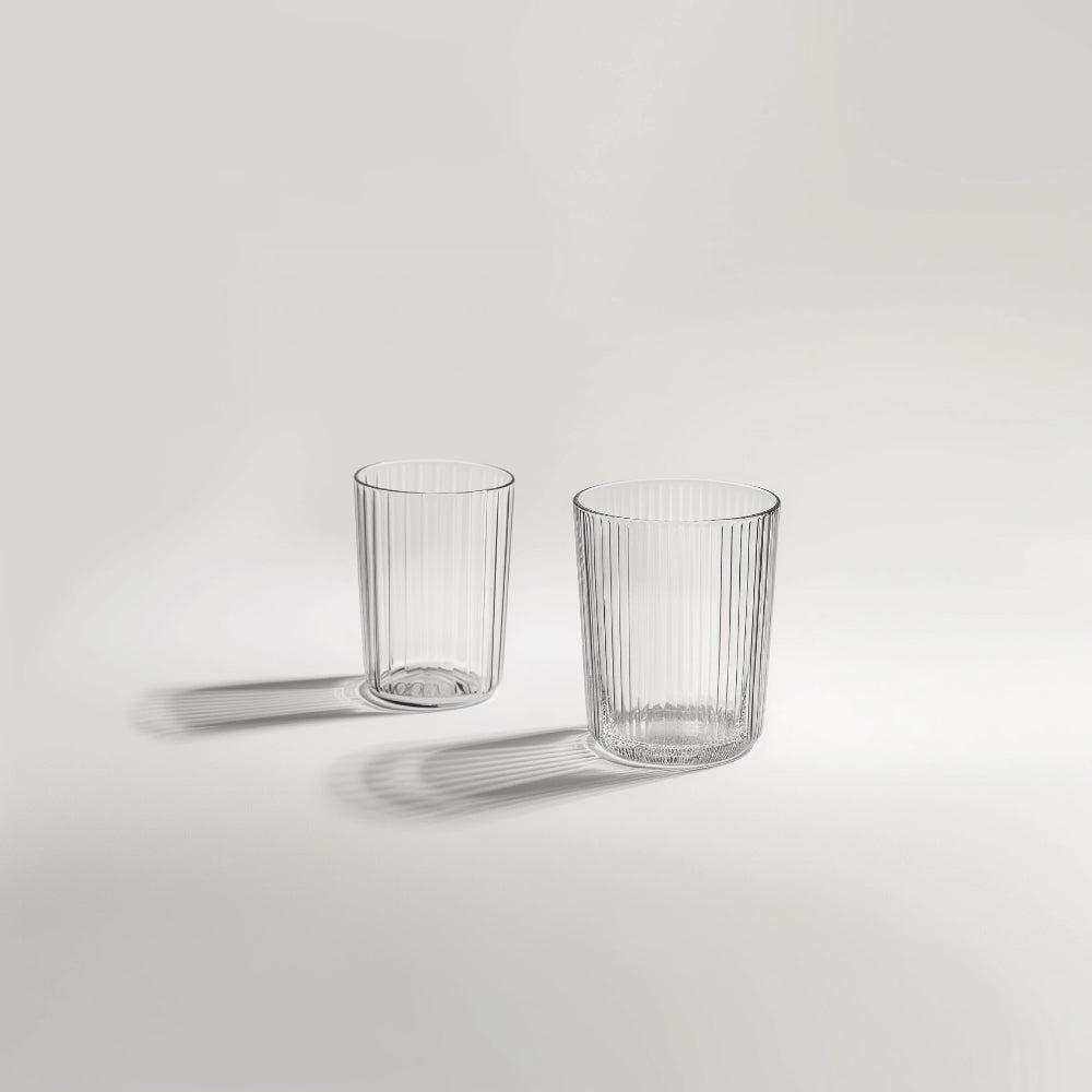 Linea – Geribbelde Glazen in een minimalistisch ontwerp