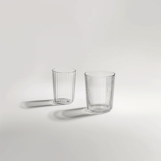 Linea – Geribbelde Glazen in een minimalistisch ontwerp