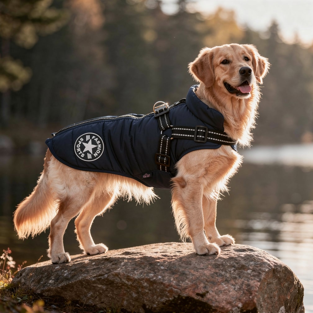 Hondenmantel voor de Winter | Wintermantel voor Honden | Hondenvest met Tuig | VachtMantel