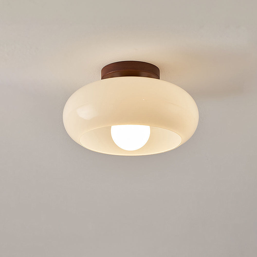 Vintage witte kleine plafondlamp - Klassieke stijl voor de gang