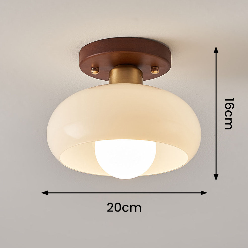 Vintage witte kleine plafondlamp - Klassieke stijl voor de gang