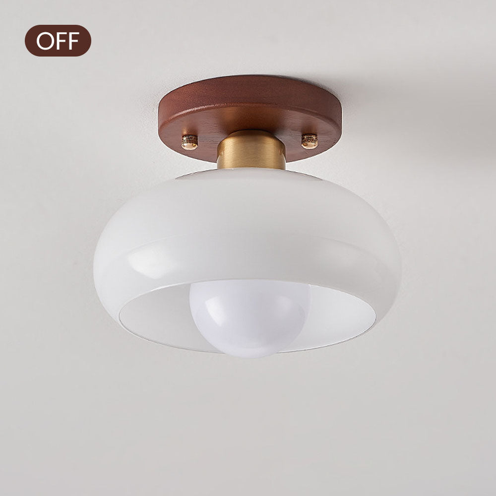 Vintage witte kleine plafondlamp - Klassieke stijl voor de gang