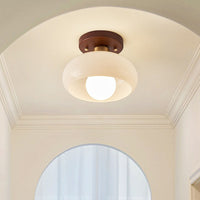Vintage witte kleine plafondlamp - Klassieke stijl voor de gang