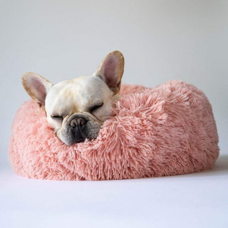 Rund Plüsch Kalmerende Donut Hondenbed voor kleine tot grote honden