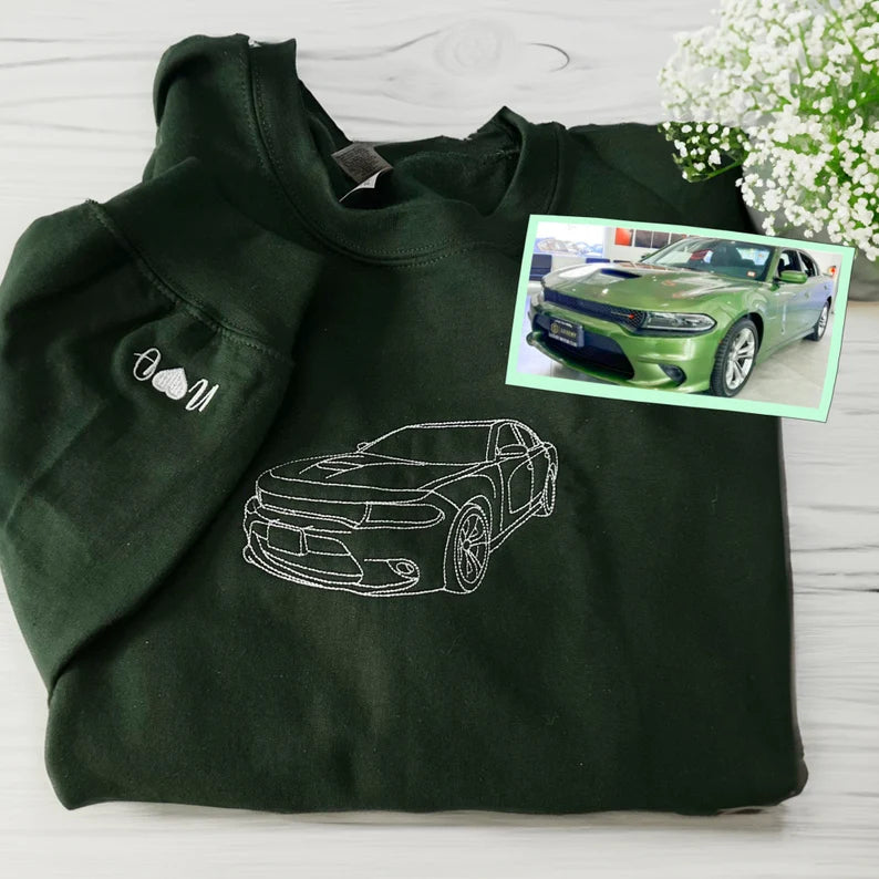 CarStitch | Te personaliseren geborduurde auto hoodie van je eigen auto