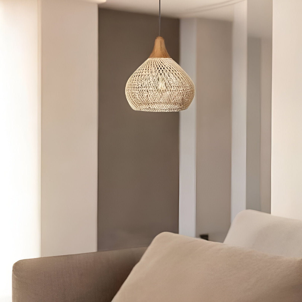 Boho Stijl Rieten Hanglamp