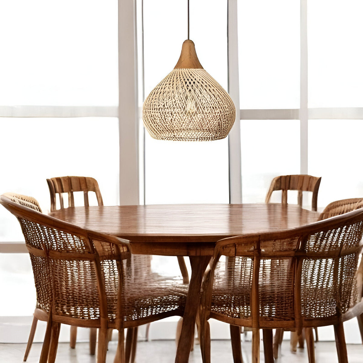 Boho Stijl Rieten Hanglamp