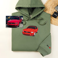 CarStitch | Te personaliseren geborduurde auto hoodie van je eigen auto