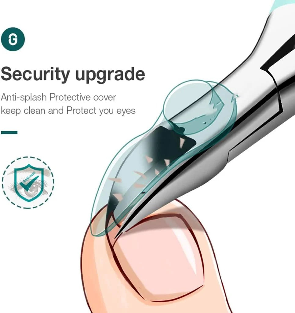 Senior-Nagelschneider met spatscherm – Ergonomisch & Pijnloos voor Dikke of Ingroeiende Teennagels