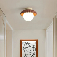 Plafondlamp met opaline kap die warme verlichting biedt in de entree