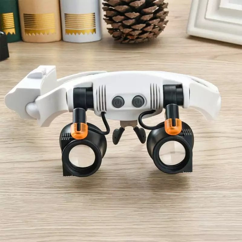 Juwelier Hoofdband Vergrootglas 8 Lens LED Licht Bril