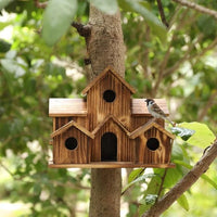 Skanto | Handgemaakt Houten Vogelhuis met 6 Gaten