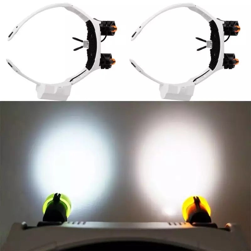 Juwelier Hoofdband Vergrootglas 8 Lens LED Licht Bril