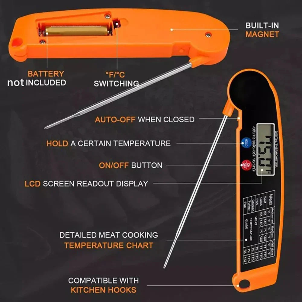 Opvouwbare Keuken Thermometer – Nauwkeurige Meting voor Perfecte Gerechten