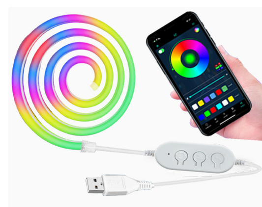 Neon-touw-LED-lampen met app-besturing - aanpasbaar verlichtingsontwerp