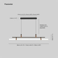 Inari Moderne Lineaire Metalen Hanglamp, Zwart/Goud