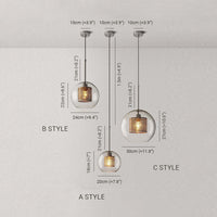 Hessa Hedendaagse Gouden Hanglamp, Glas, Globe/Cilindrisch