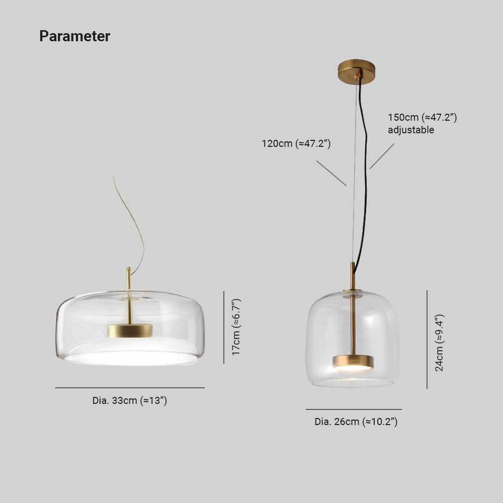 Juni Morden Glazen Hanglamp Helder/ Rookgrijs/ Amber