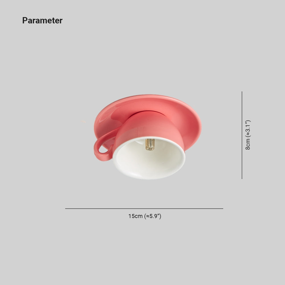 Aria Moderne Koffiekoppen Keramische Flush Plafondverlichting