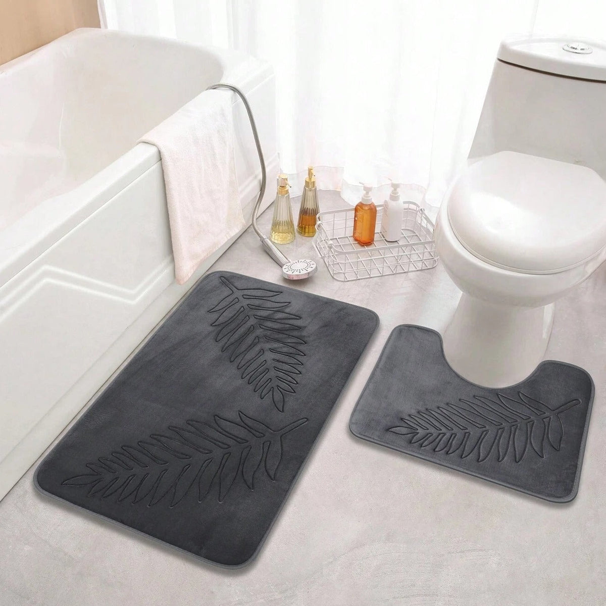 Luxe Blad Comfort Badmat Set - 2 Stuks