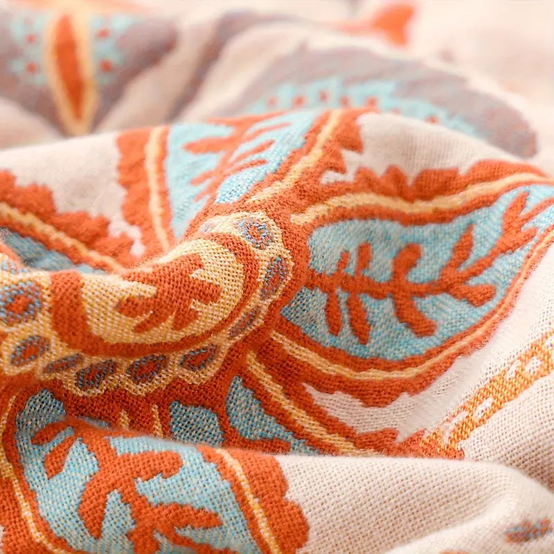 Rustieke Bloemen Boho Deken | 100% Katoenen Bloemen Deken