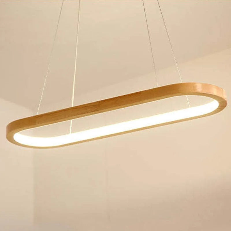 Veon Hedendaagse Ovale Houten Hanglamp