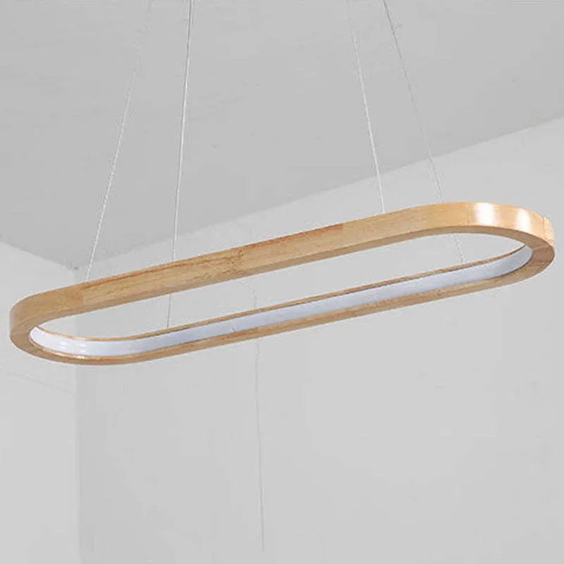 Veon Hedendaagse Ovale Houten Hanglamp