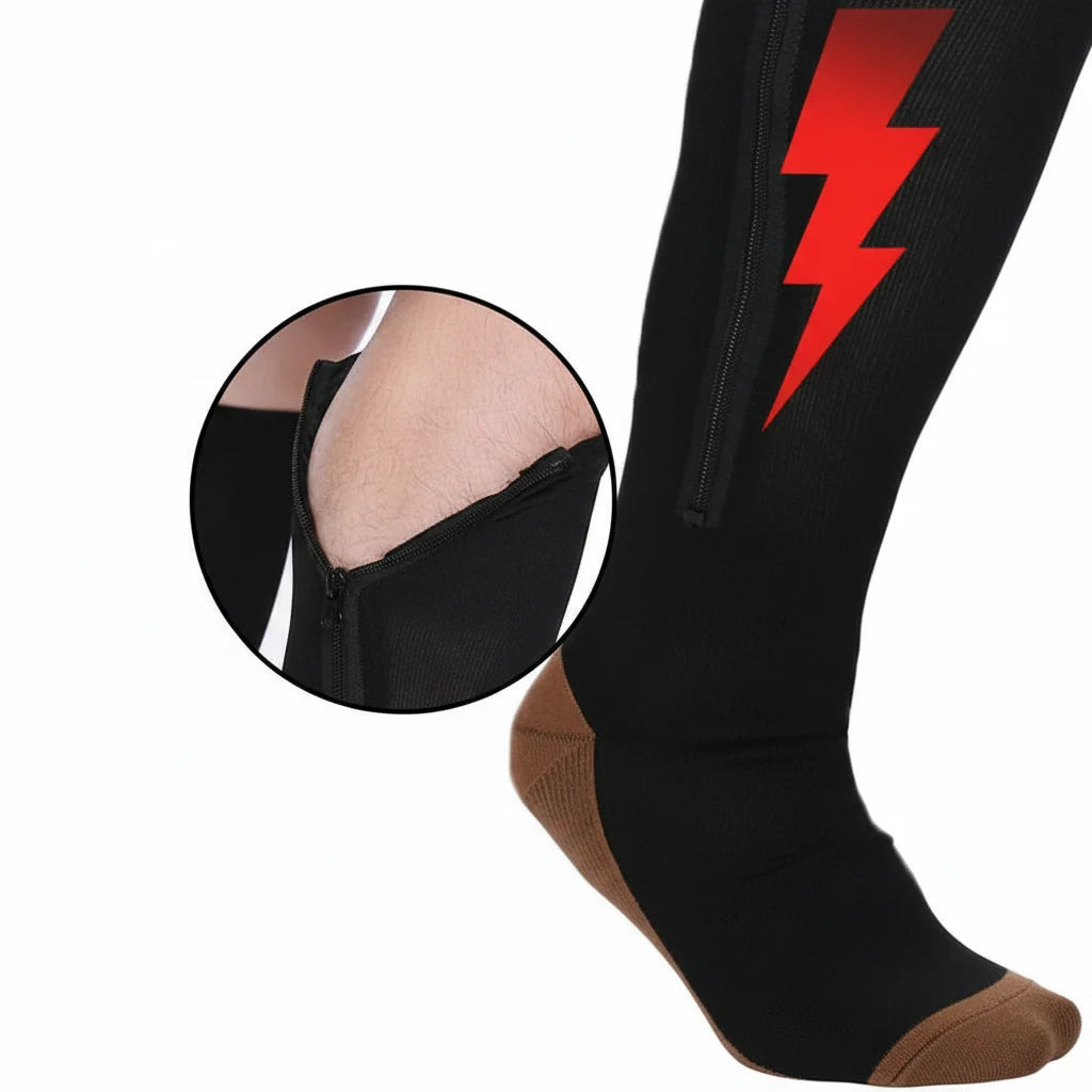 CIRCULARELIEF – Compressiekousen met rits voor ondersteuning en verlichting