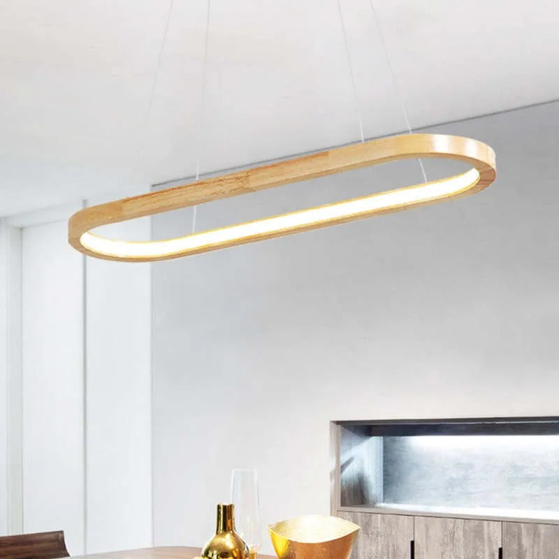 Veon Hedendaagse Ovale Houten Hanglamp
