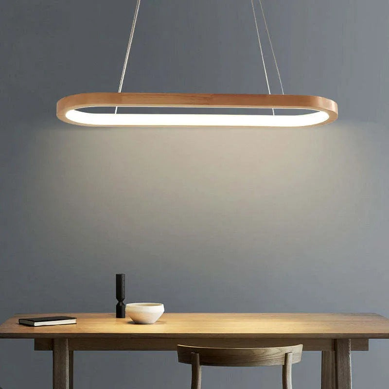 Veon Hedendaagse Ovale Houten Hanglamp