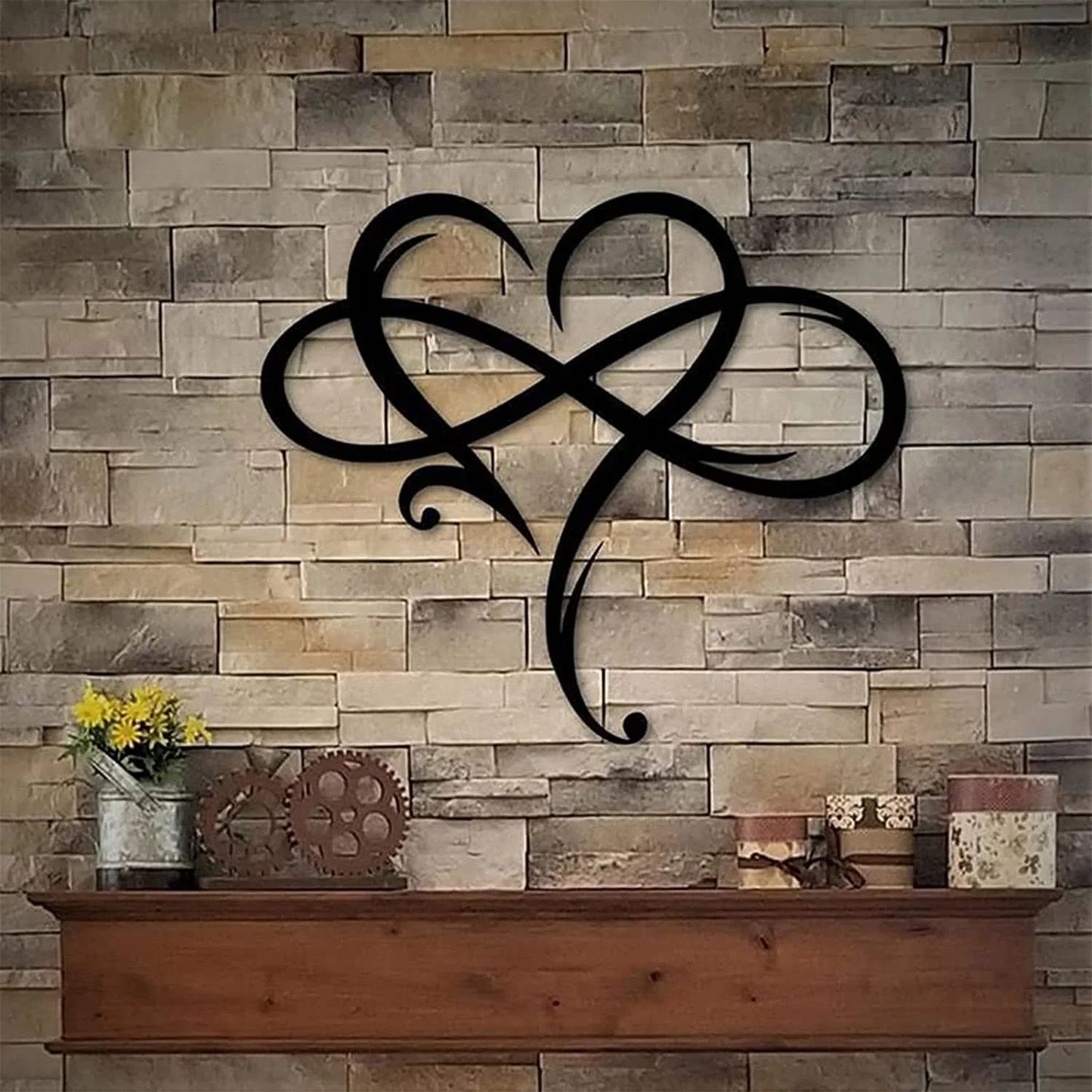 LoveBound - Elegante muurdecoratie in de vorm van een hart en het symbool van de oneindigheid