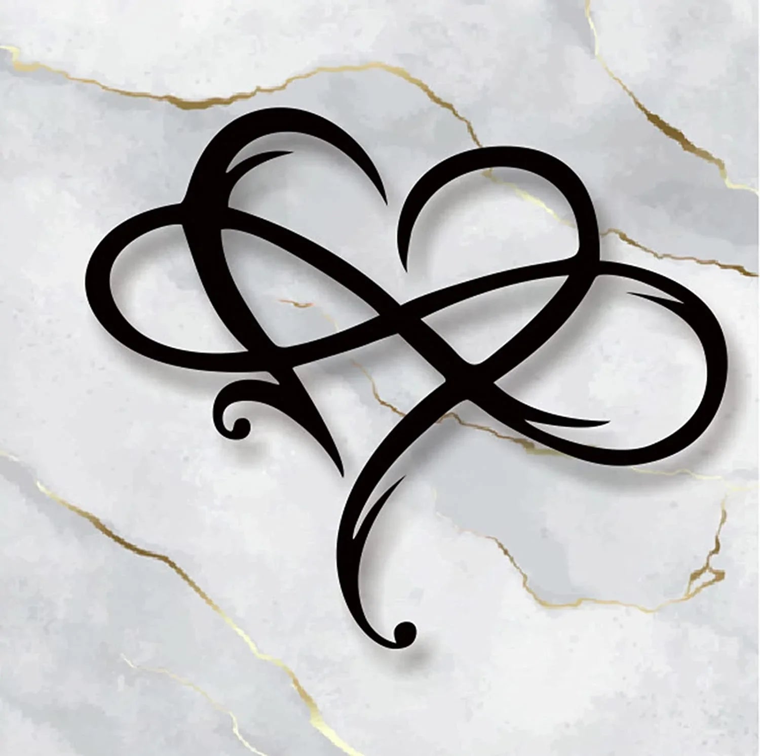 LoveBound - Elegante muurdecoratie in de vorm van een hart en het symbool van de oneindigheid