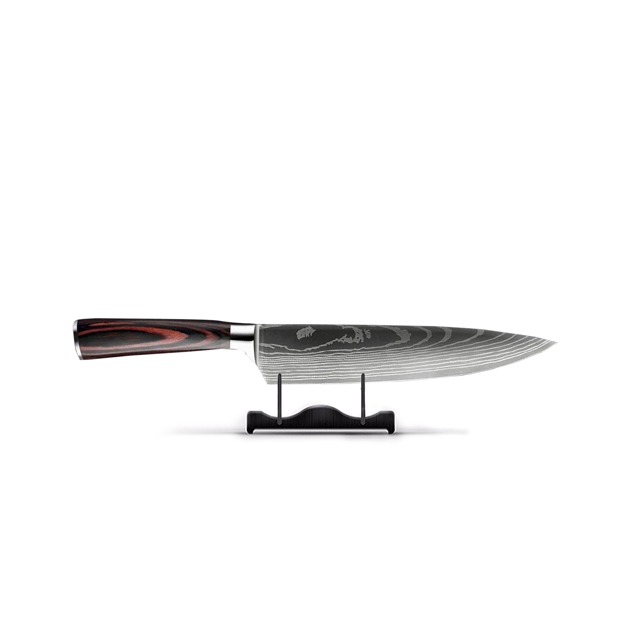 Damascus Staal Kokkekniv | 20 cm Blad, Ergonomisch Hars Handvat & Ideaal voor Thuis Koken