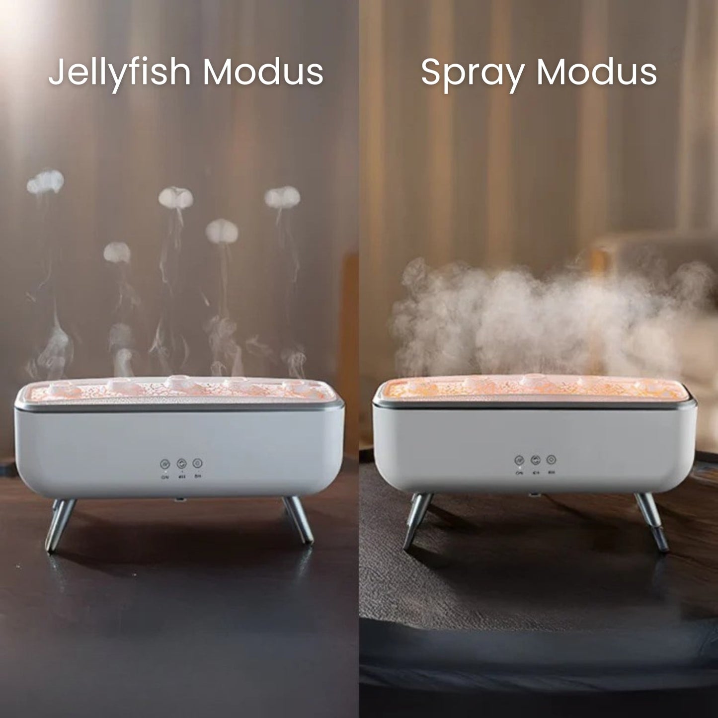 Diffuser & Luchtbevochtiger | LED Aromadiffuser met Kleurenwissel & Afstandsbediening | JellyMist