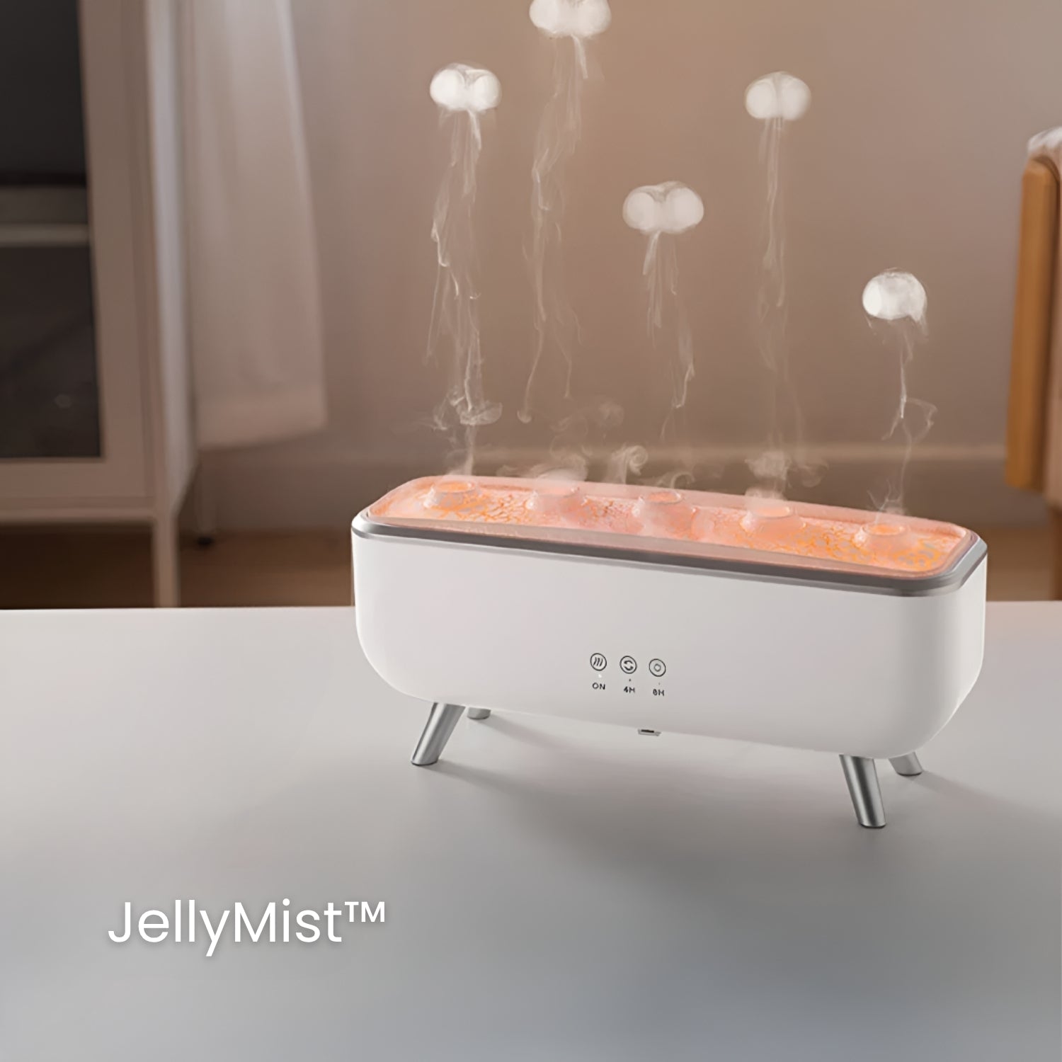 Diffuser & Luchtbevochtiger | LED Aromadiffuser met Kleurverandering & Afstandsbediening | JellyMist