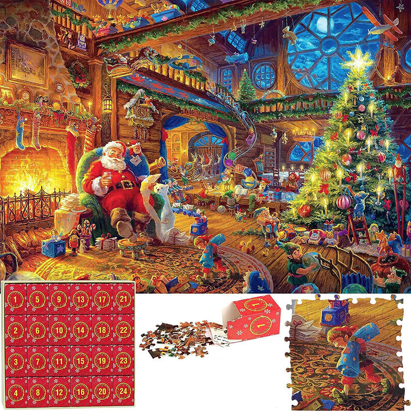 Kerstpuzzel Adventskalender - 24 Dagen Aftellen