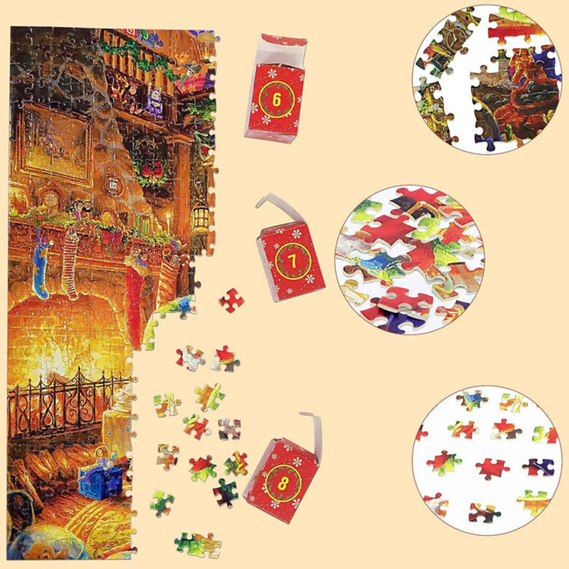 Kerstpuzzel Adventskalender - 24 Dagen Aftellen