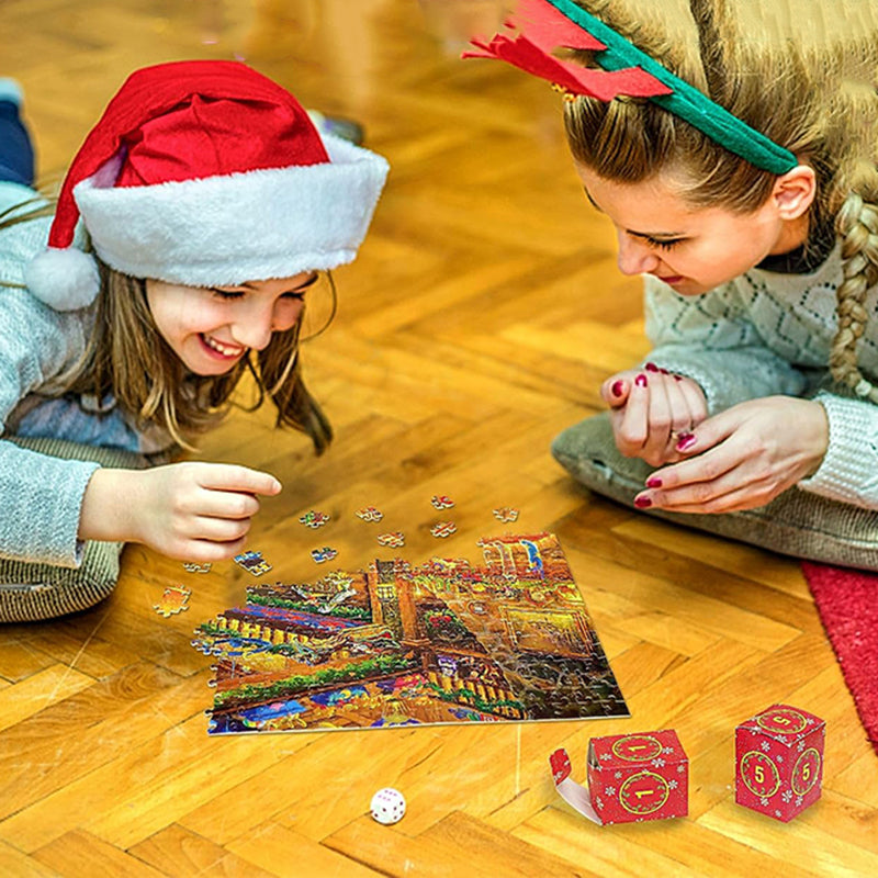 Kerstpuzzel Adventskalender - 24 Dagen Aftellen