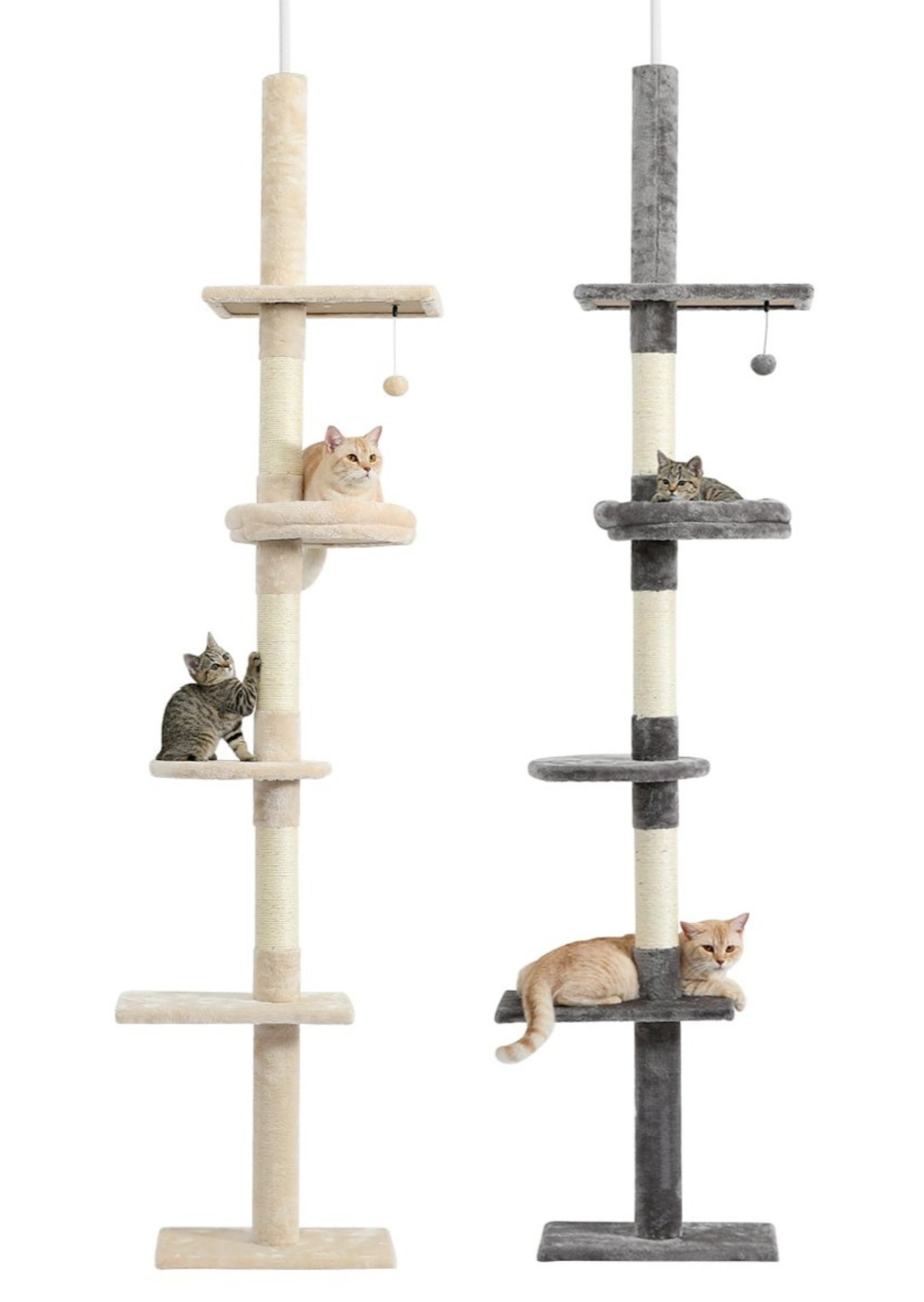 Compacte Verstelbare Kattenklimmer | Veilig en stijlvol met sisal krabpalen
